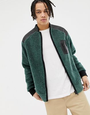 Weekday Mont Zip Sweatshirt In Green | ASOS