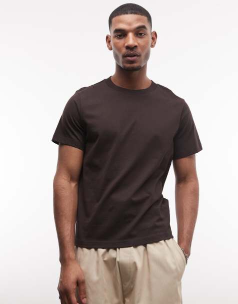 Weekday – Mörkbrun, klassisk t-shirt i kraftig jersey och boxig, oversized fit - view 1