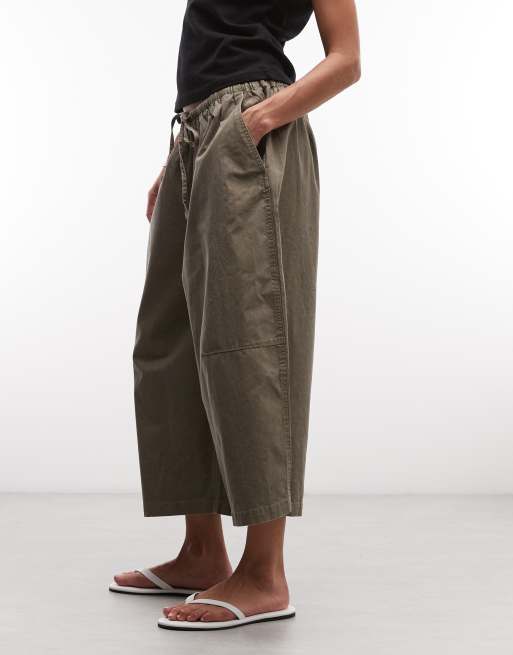 Weekday – Mörkbruna, ankellånga byxor i oversize med dragsko, 3 av 5