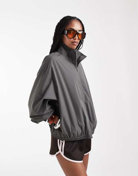 Weekday – Mörkgrå träningsjacka med ståkrage - view 1