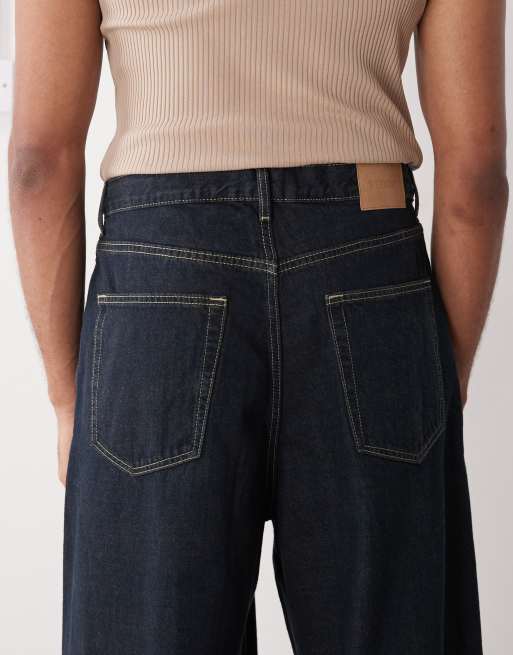 Weekday - Mørkeblå og klassiske jeans i super baggy fit med plisseringer foran, 5 af 5