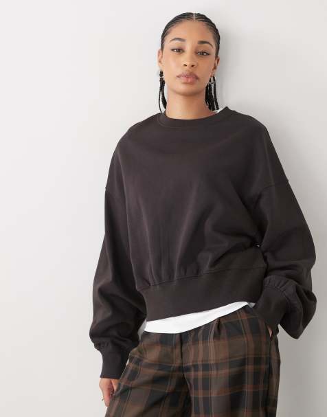 Weekday - Mørkebrun sweatshirt i standard fit - view 1