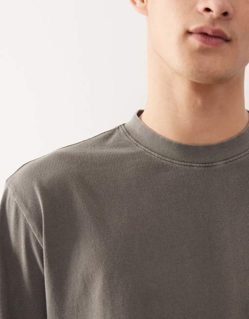 Weekday – Mullvadsgrå, avslappnad t-shirt i loungestil med långa ärmar, 4 av 4