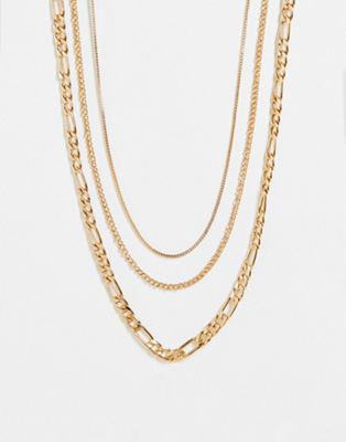 Weekday multi chain necklace in gold