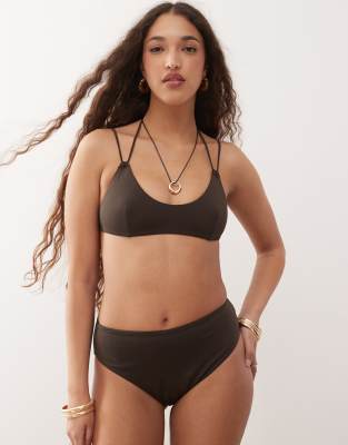 Weekday Multi Strap Bikini Top In Brown