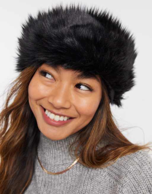 Faux fur sales beanie hat