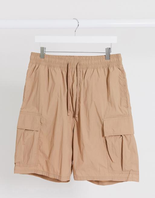 Nylon cargo best sale shorts elastic waist