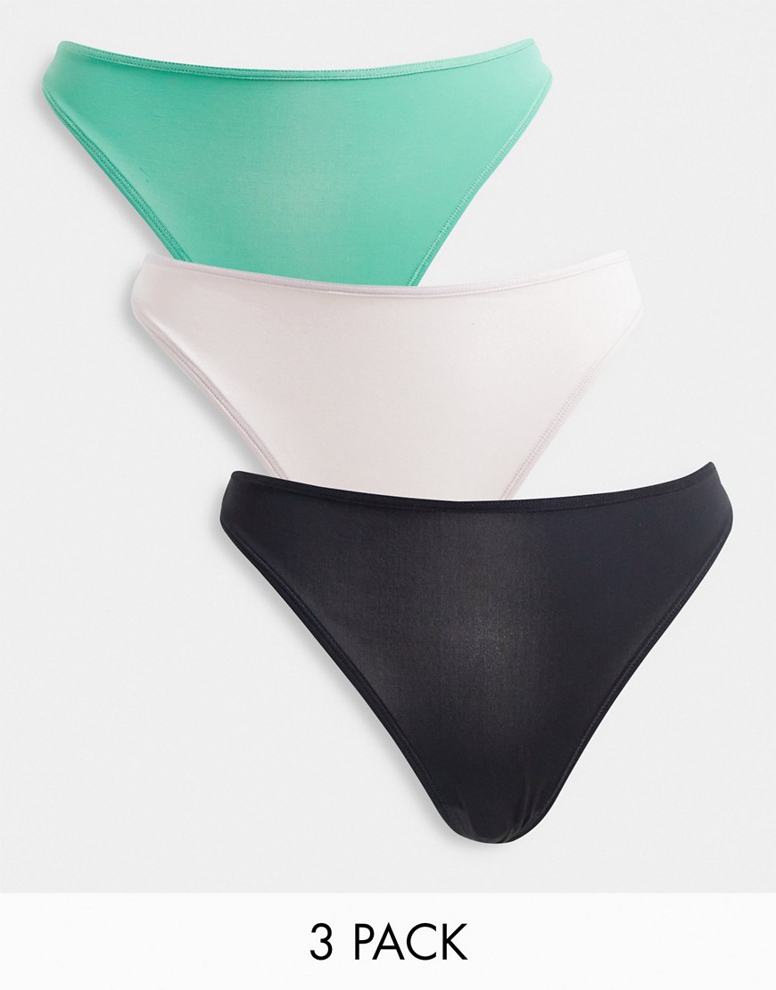 Weekday Nana 3-pack Recycled Polyamide Thongs In Black, Pink And Green