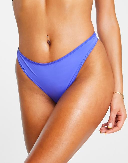 Weekday Nana cotton lingerie thong in bright blue - MBLUE