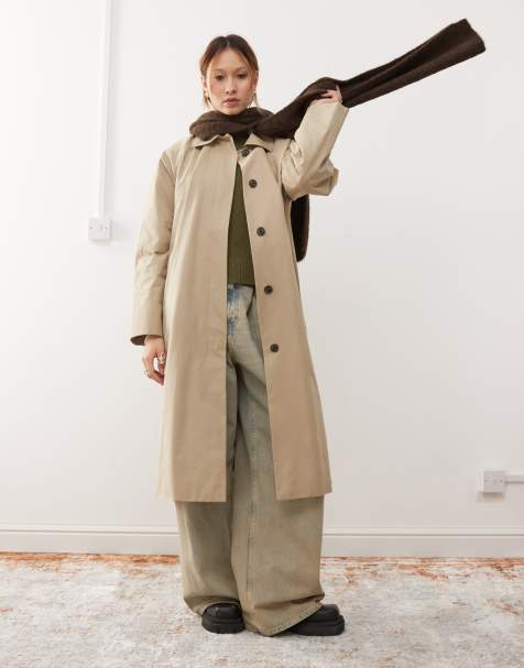 Weekday Nara oversized car coat in beige - view 1