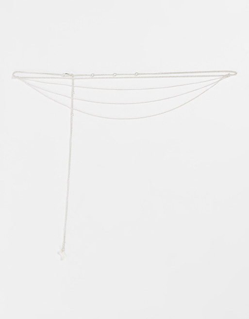 Weekday Natasha chain belt in silver