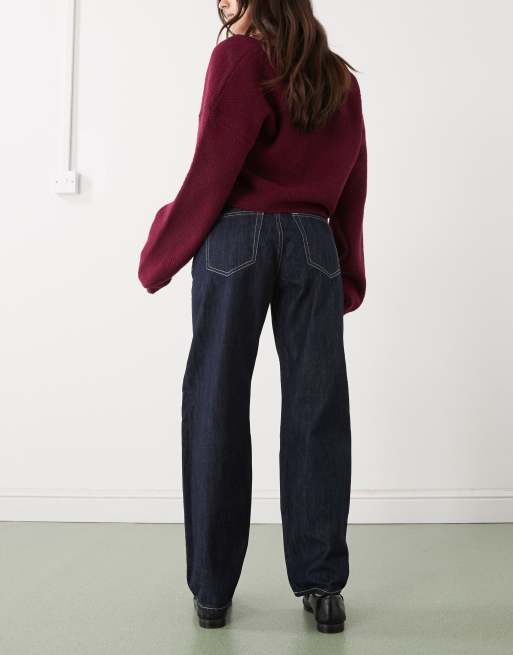 Weekday Nebula cocoon jeans in blue rinse, 3 of 5