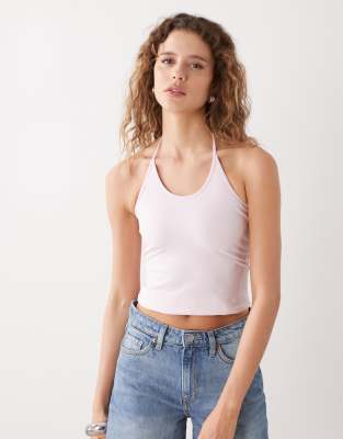 Weekday - Neckholder-Trägertop in Rosa mit U-Ausschnitt