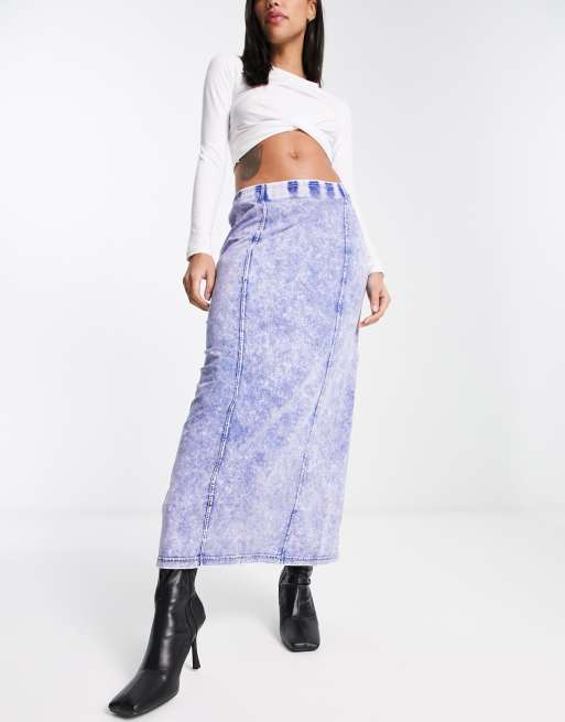 Weekday Need pencil midi skirt in denim wash - part of a set
