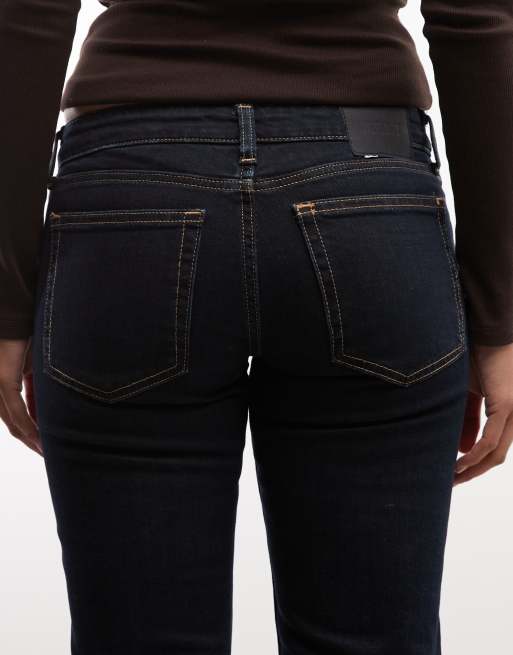 Weekday Neptune mid waist straight leg jeans in dark blue, 5 of 5