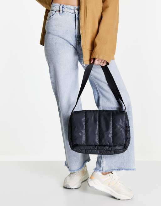 Weekday - Nessa - Borsa da spalla imbottita nera - BLACK