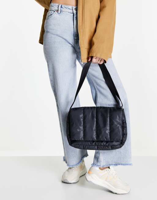 Weekday Nessa padded shoulder bag in black BLACK