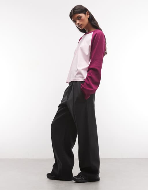 Weekday nette broek met wijde pijpen van zware jersey in gewassen zwart, 5 van 5