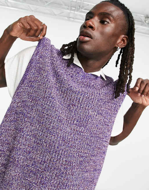 Weekday - Noa - Gebreid vest in space-dye blauw , 3 van 4