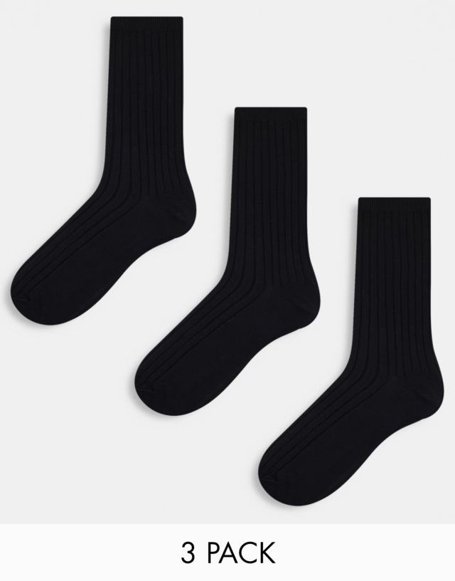 Weekday noah 3-pack socks in black