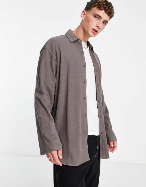 Weekday noel oversized jersey shirt in brown