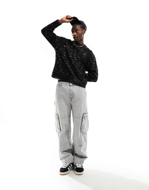 Weekday - Norman - Pull décontracté teint par section - Noir