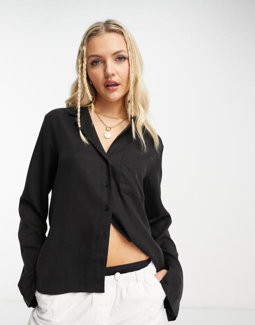 Weekday Nova lightweight shirt in black
