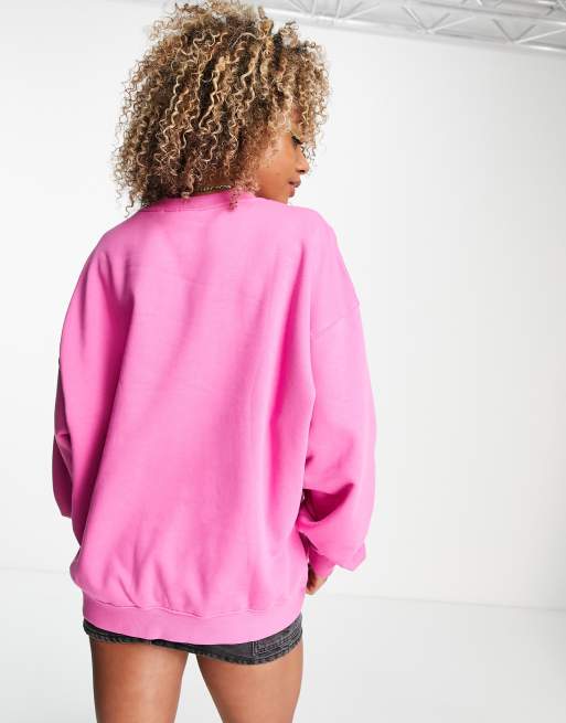 Weekday Now oversized sweatshirt in pink | ASOS