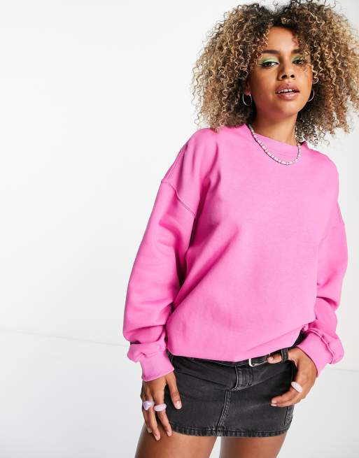 Weekday Now oversized sweatshirt in pink | ASOS