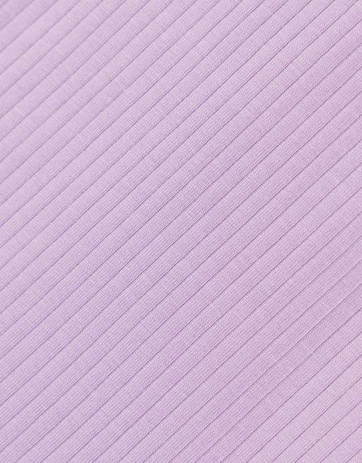 Weekday – Oberteil aus Baumwolle in Helllila mit Racer-Design vorne – PURPLE, 2 von 4