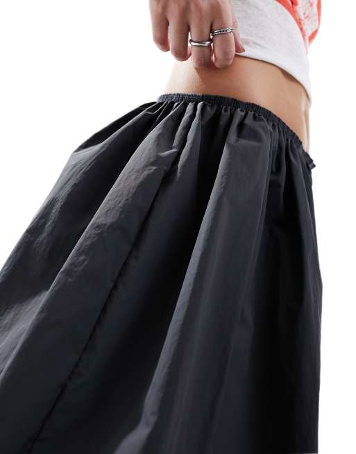 Weekday Olivia balloon volume mini skirt in black | ASOS