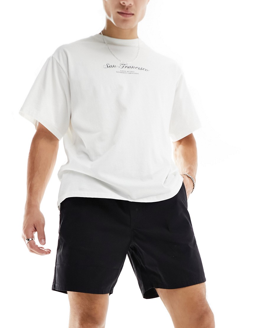 Weekday Olsen regular fit shorts in black