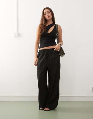Weekday One Shoulder Top With Slash Detail In Black