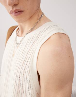 Weekday Open Knit Tank Top In White