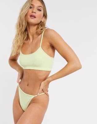 Weekday - Ophelia - Culotte côtelée - Jaune pâle