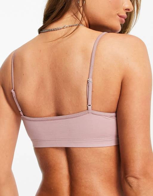 Weekday – Ophelia – Weiches Basic-Bustier aus Baumwollmix in Staubrosa - PINK, 2 von 4