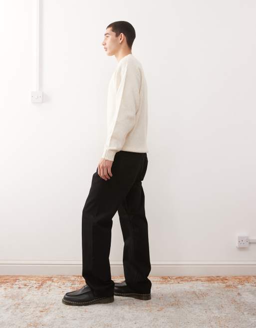 Weekday - Orbit - Uniseks jeans met halfhoge taille en rechte pijpen in zwart, 3 van 5