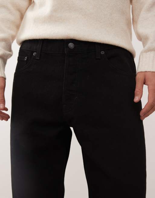 Weekday - Orbit - Uniseks jeans met halfhoge taille en rechte pijpen in zwart, 4 van 5