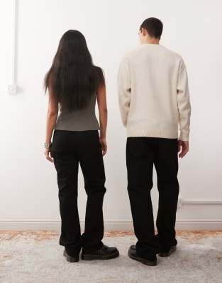 Weekday Orbit Unisex Mid Waist Straight Leg Jeans In Black
