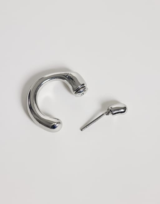 Weekday orecchini a cerchio mini in argento, 3 di 3