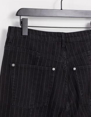 black pinstripe jeans