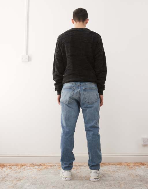 Weekday - Orion - Smalle rechte jeans in blauw met wassing, 3 van 5