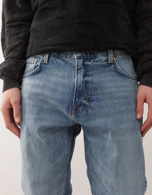 Weekday - Orion - Smalle rechte jeans in blauw met wassing, 4 van 5