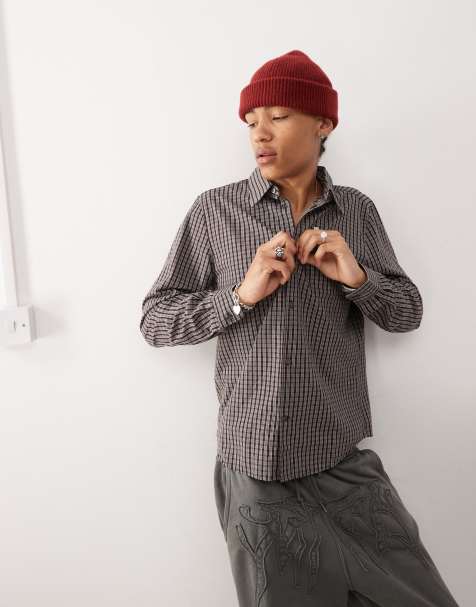 Weekday Oscar shirt in black check - view 1