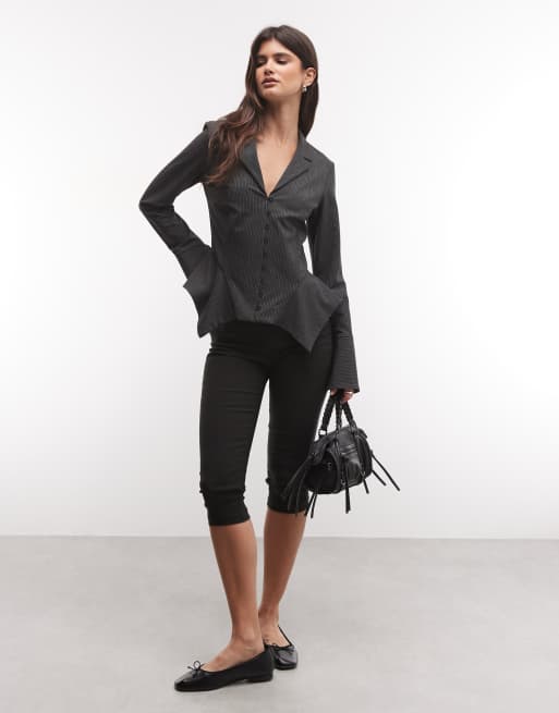 Weekday overhemd met heuppaneeldetail in zwart geruit, 2 van 4