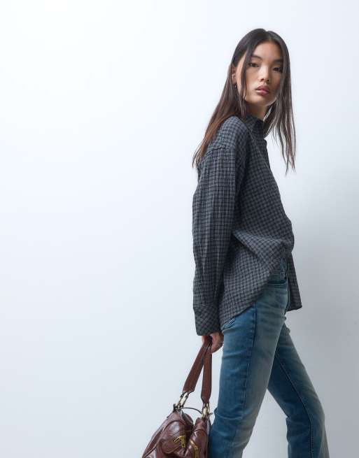 Weekday Oversize-Hemd in schwarz kariert, 5 von 10
