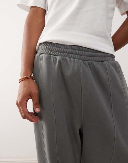 Weekday – Oversize-Jogginghose in Dunkelgrau mit weitem Bein und sichtbaren Nähten, Kombiteil, 5 von 5