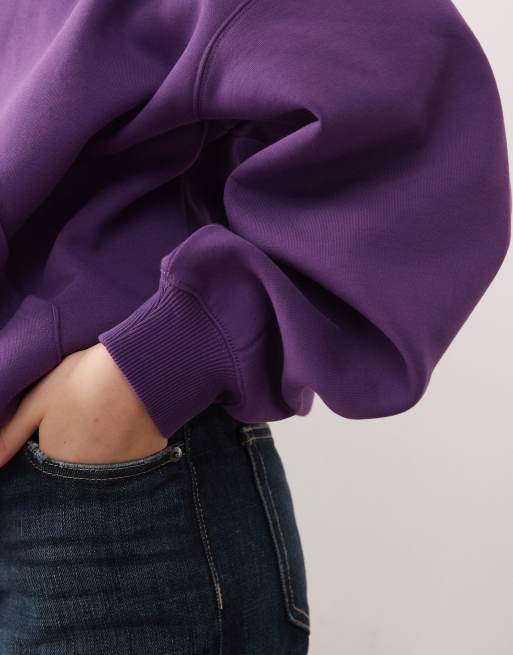 Weekday – Oversize-Kapuzenpullover aus schwerem Jersey in Traubenlila, 2 von 4
