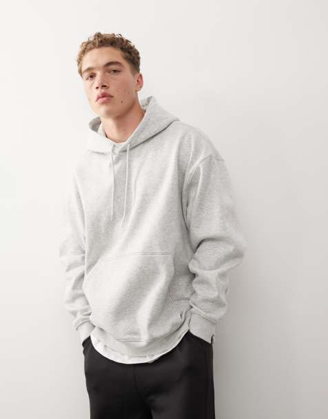 Weekday – Oversize-Kapuzenpullover in grau meliert - view 1