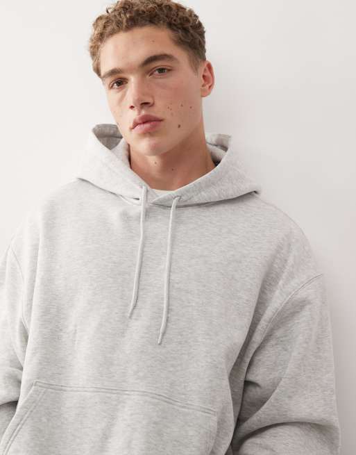 Weekday – Oversize-Kapuzenpullover in grau meliert, 3 von 4